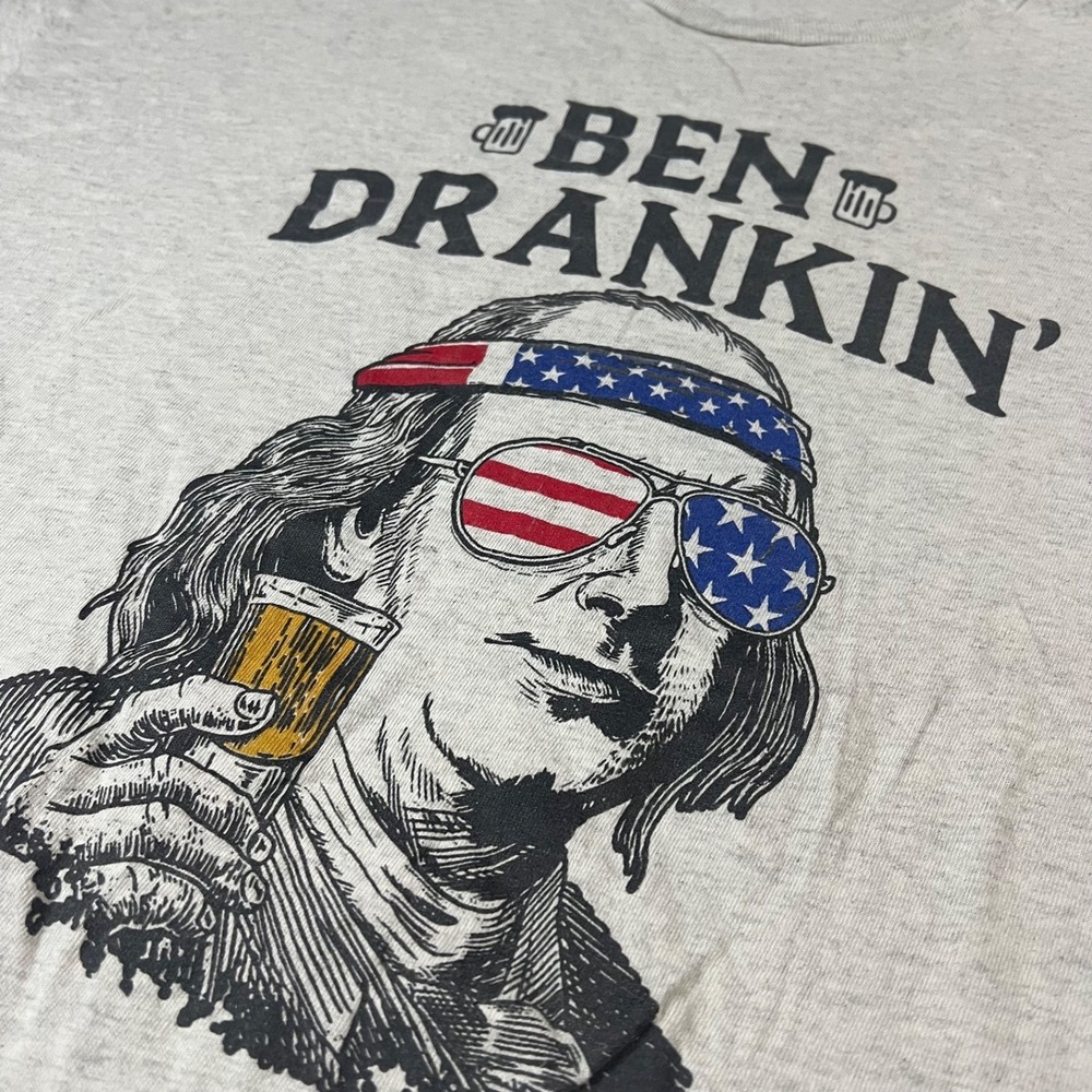 Ben Drankin Humorous Gray Graphic Print T-Shirt ADULT NT (0043) - Picture 4 of 5